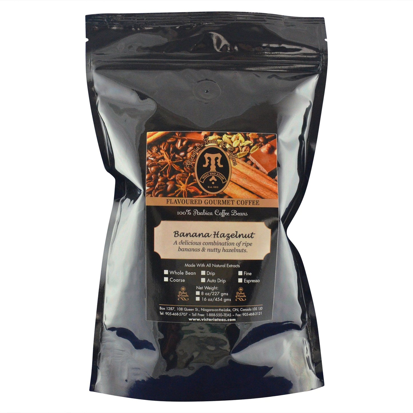 Banana Hazelnut Gourmet Flavoured Coffee 1 lb