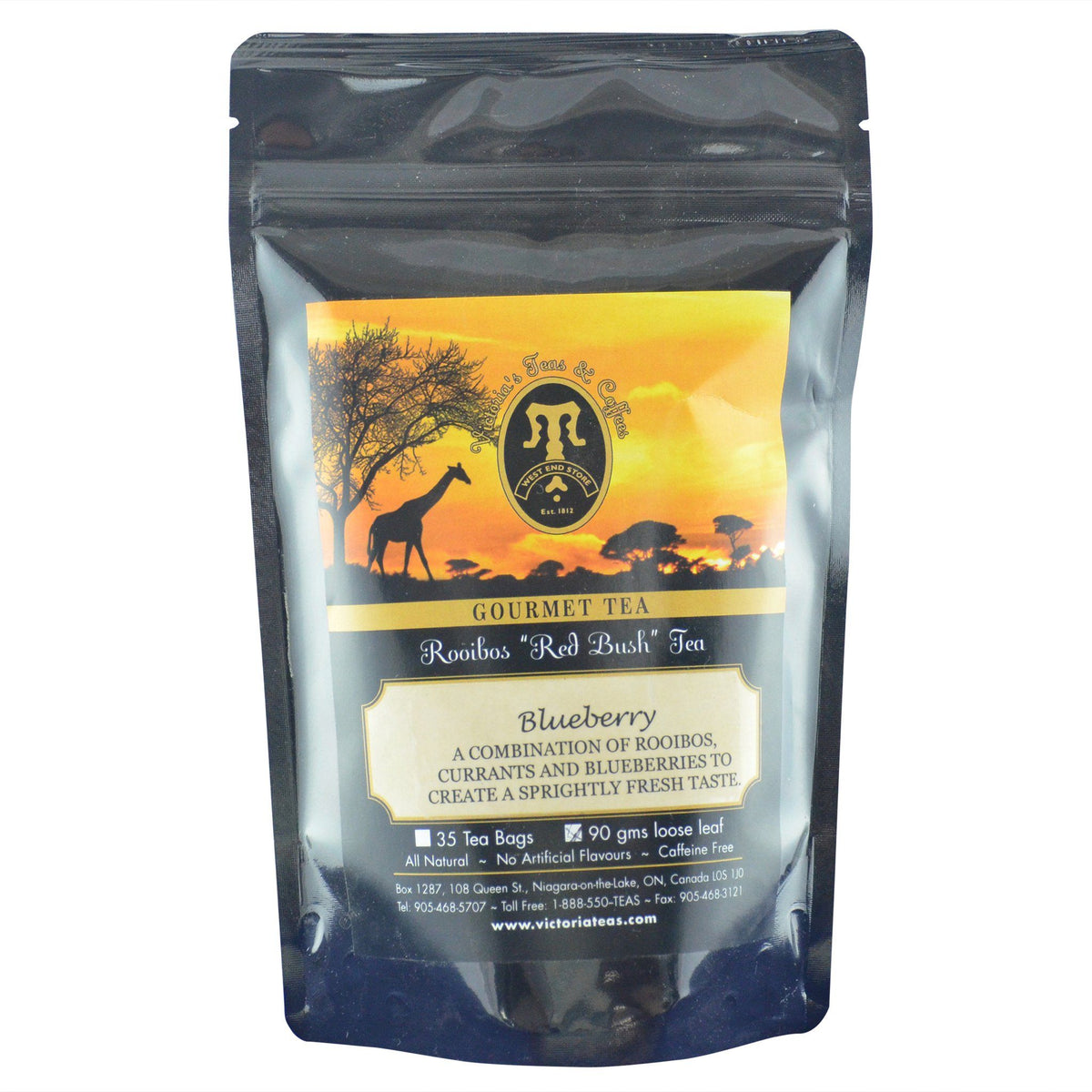 Blueberry Rooibos Victoria's Teas and Coffees