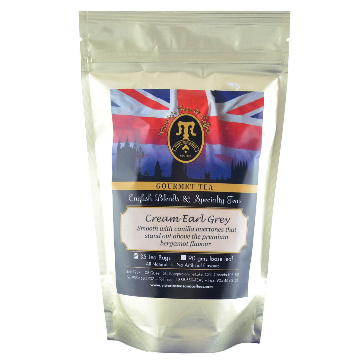 Cream Earl Grey Victoria's Teas and Coffees