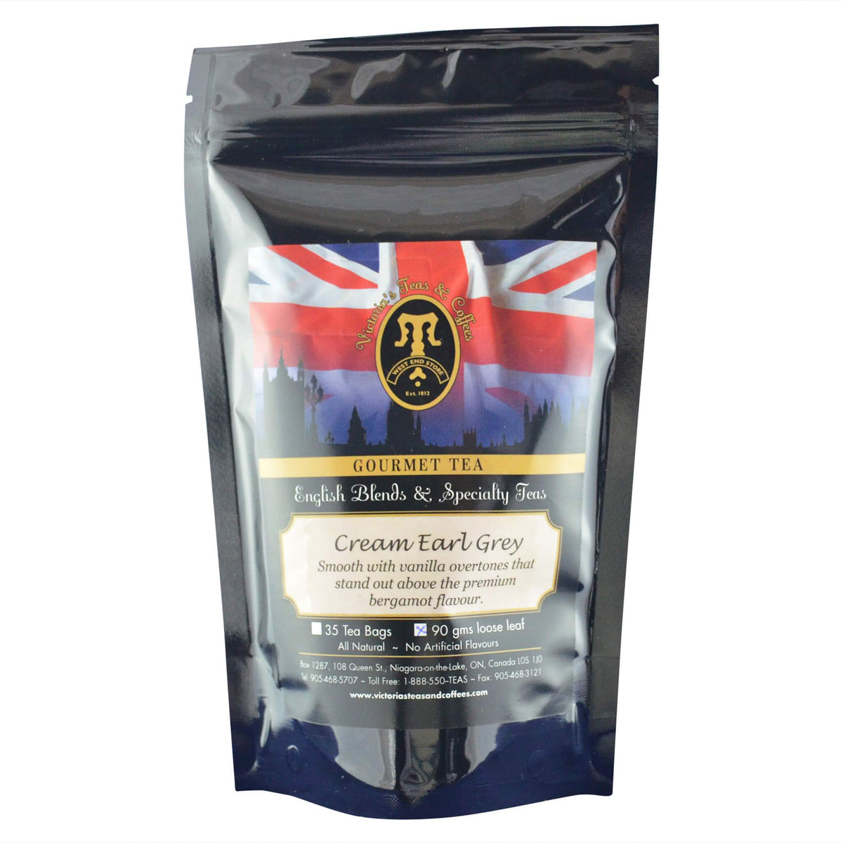 Cream Earl Grey Victoria's Teas and Coffees