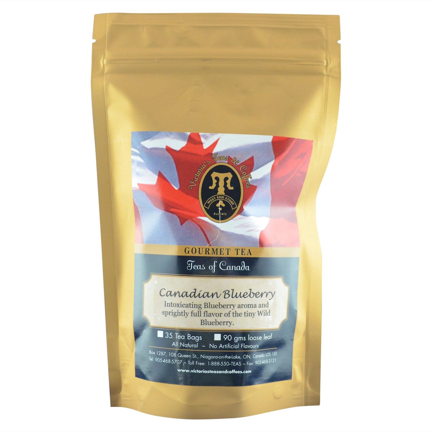 Canadian Blueberry Canadian Blend Tea Bags 