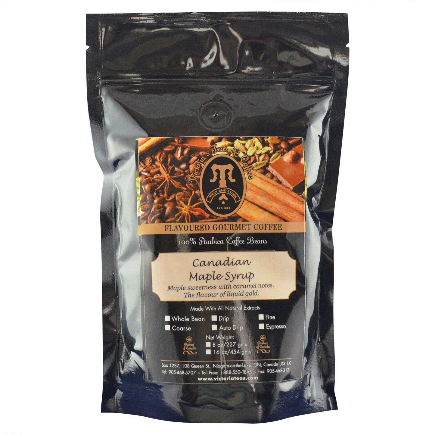 Canadian Maple Syrup Canadian Flavoured Coffee 1/2 lb