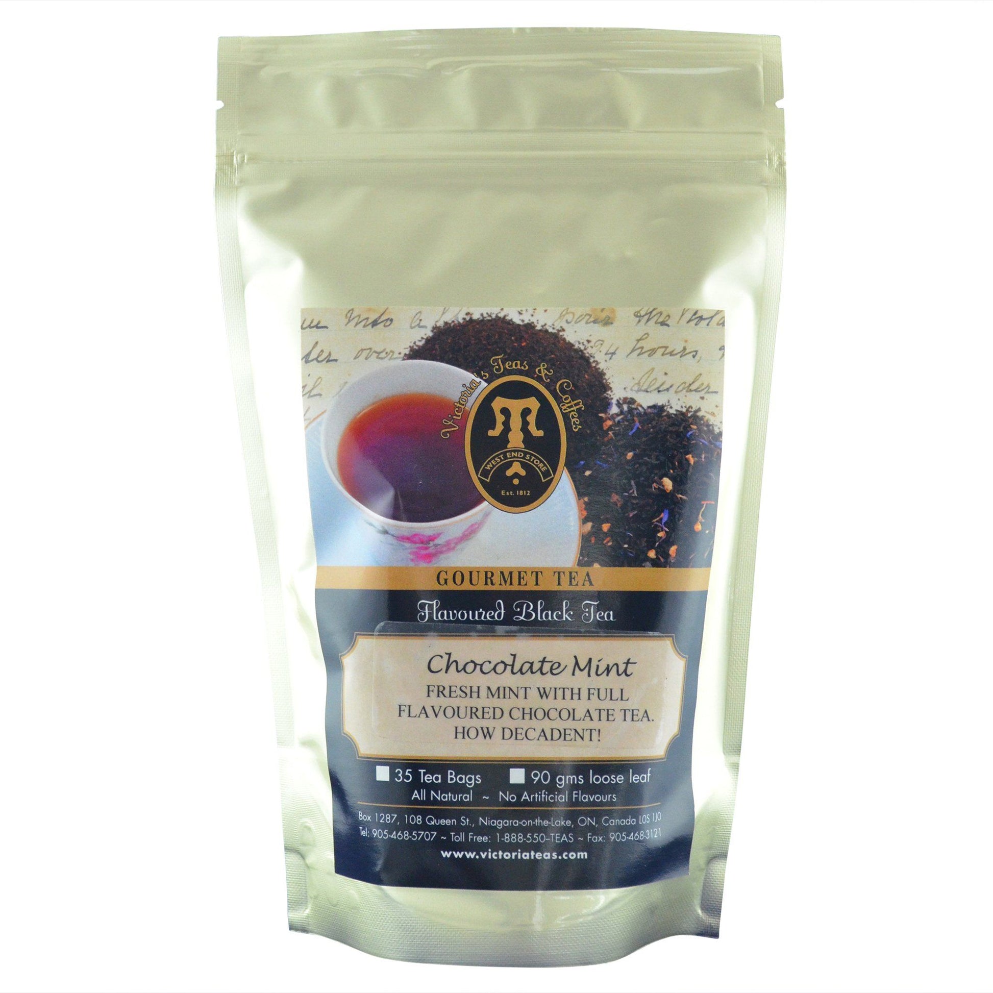 Chocolate Mint Flavoured Black Loose Leaf Tea 