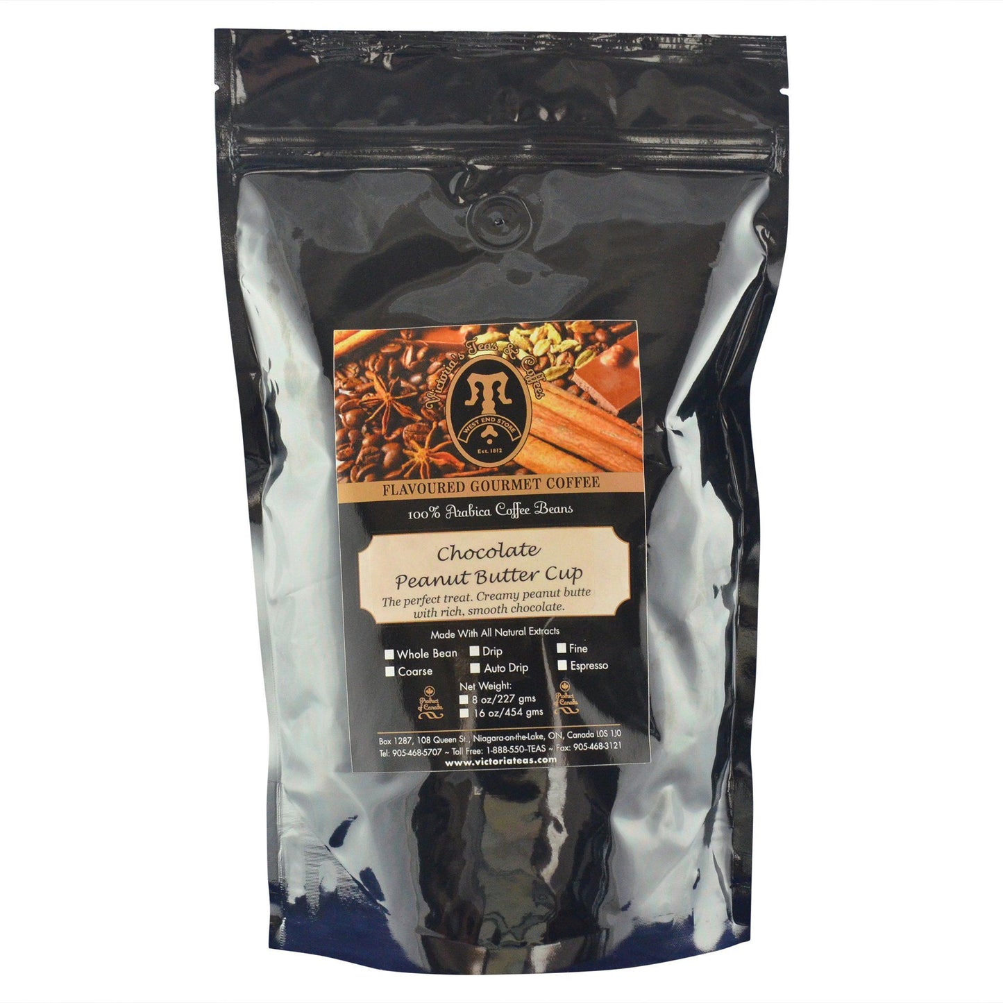 Chocolate Peanut Butter Cup Dessert Flavoured Coffee 1 lb