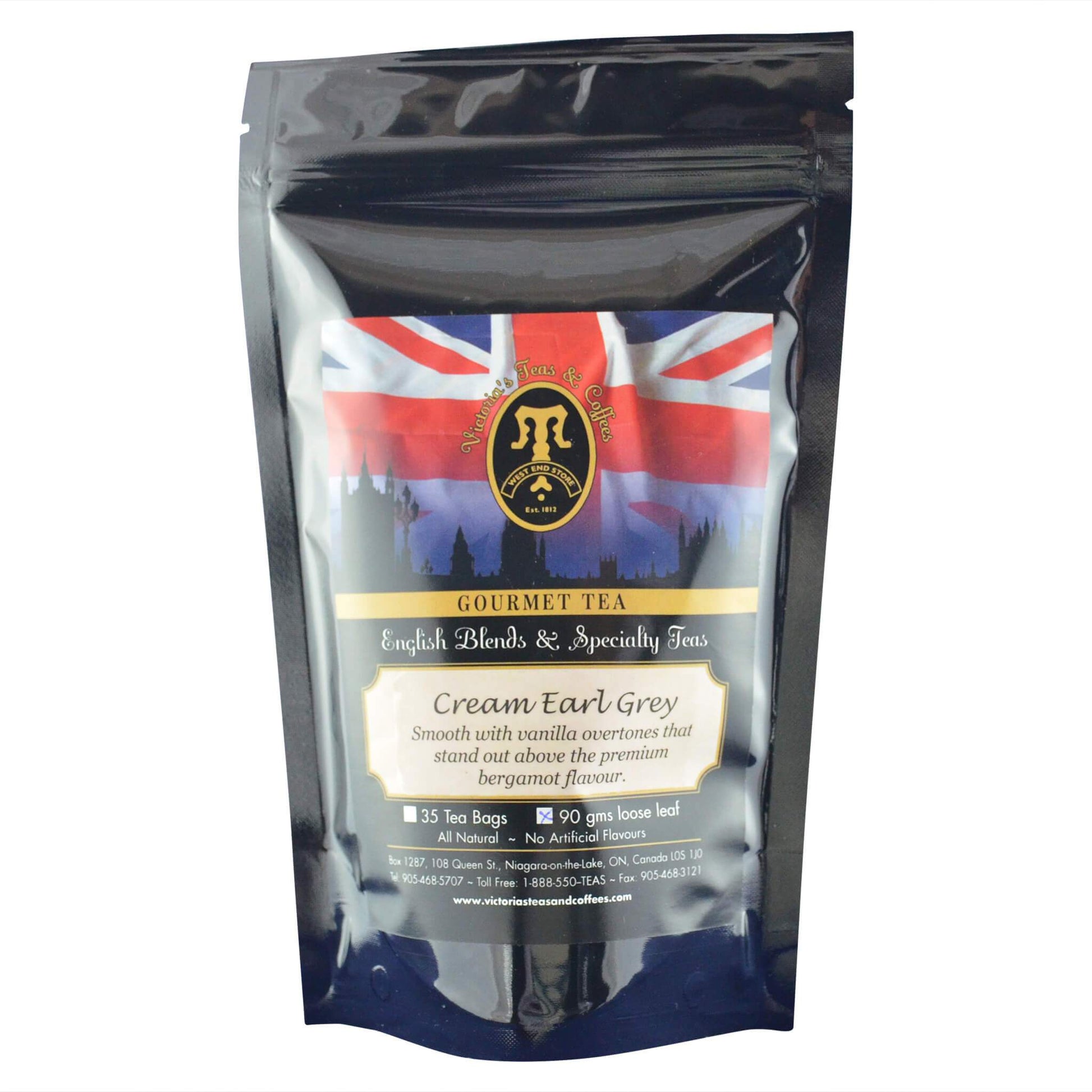 Cream Earl Grey English Loose Leaf Tea Blend 