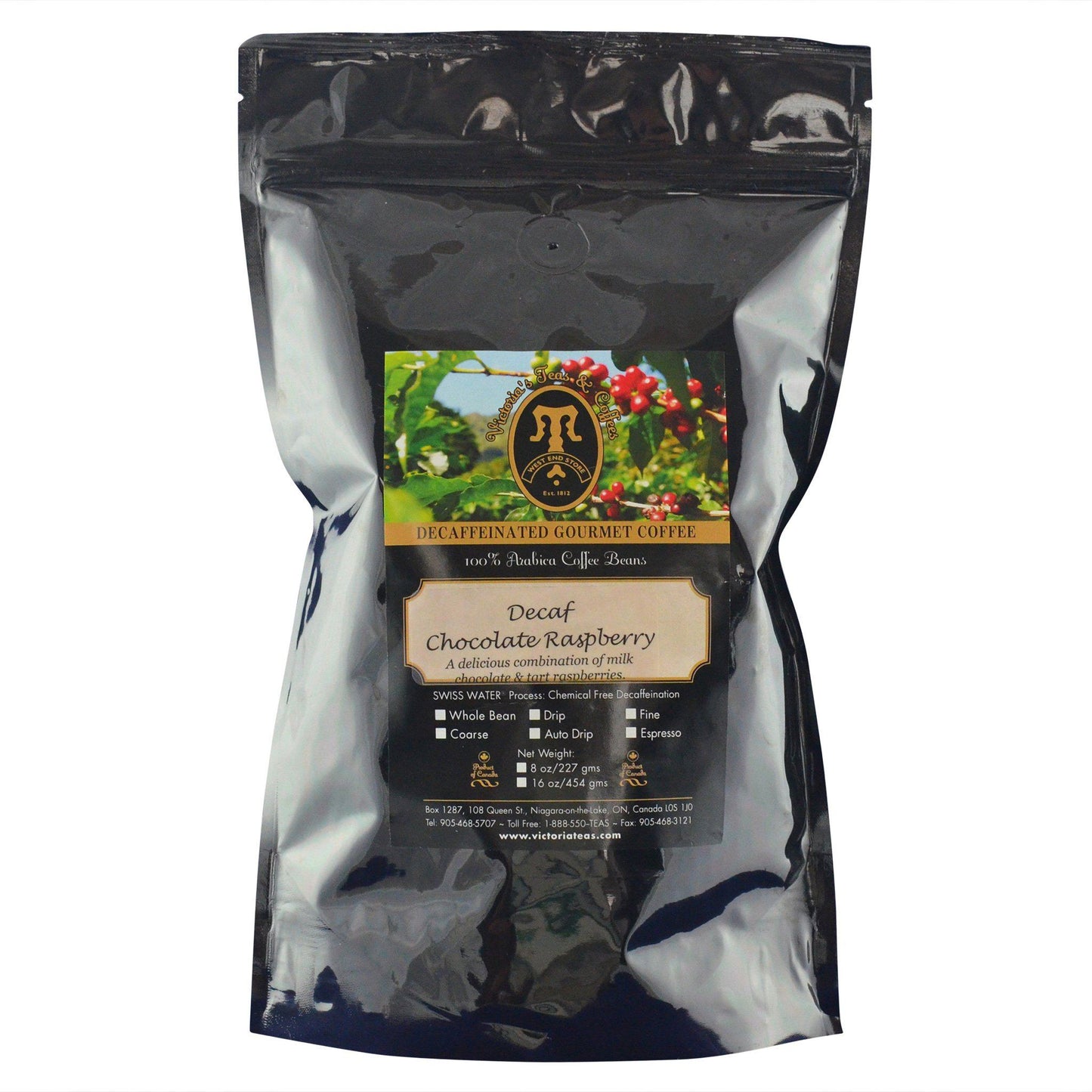 Decaf Chocolate Raspberry Flavoured Decaf Coffee 1 lb