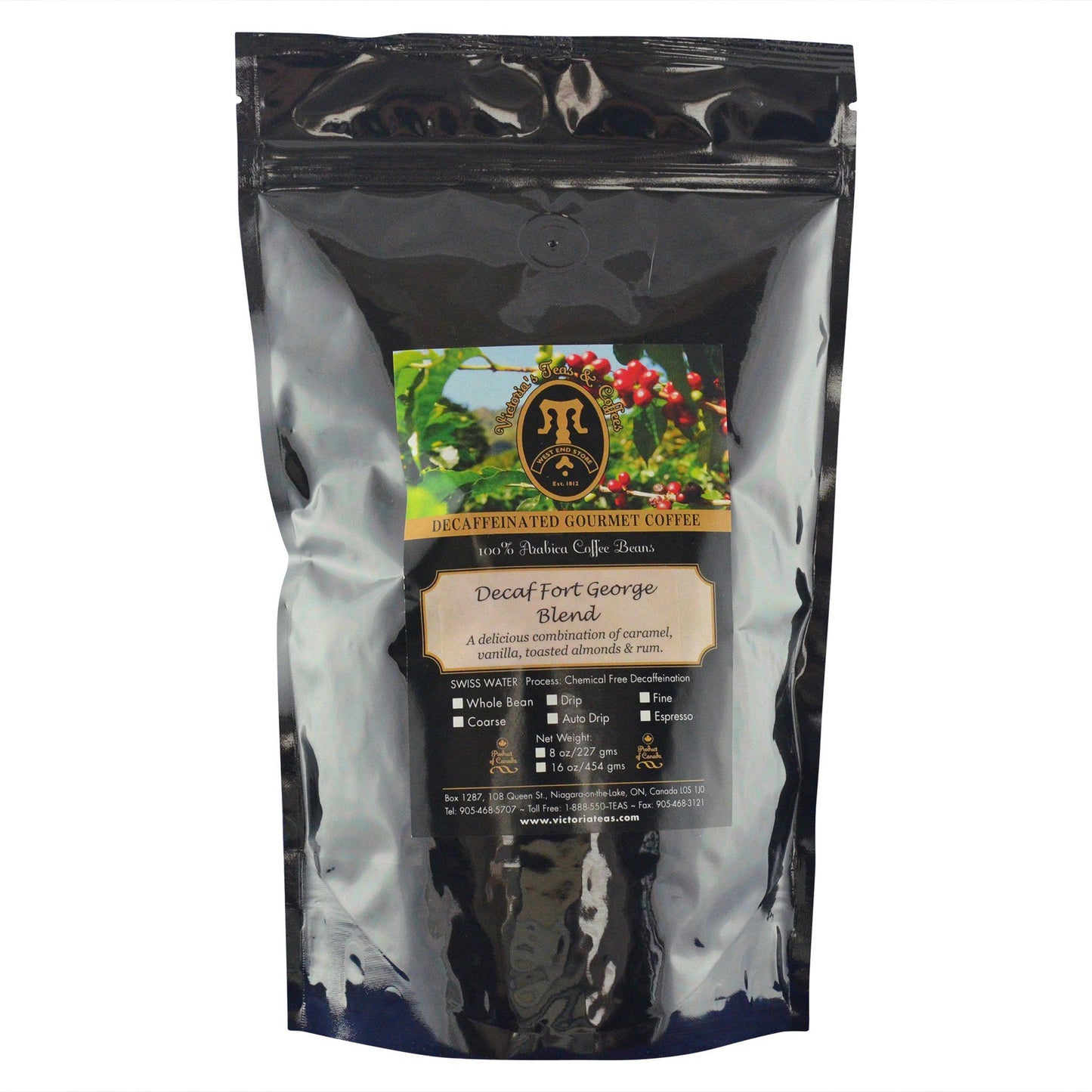 Decaf Fort George Blend Flavoured Decaf Coffee 1 lb