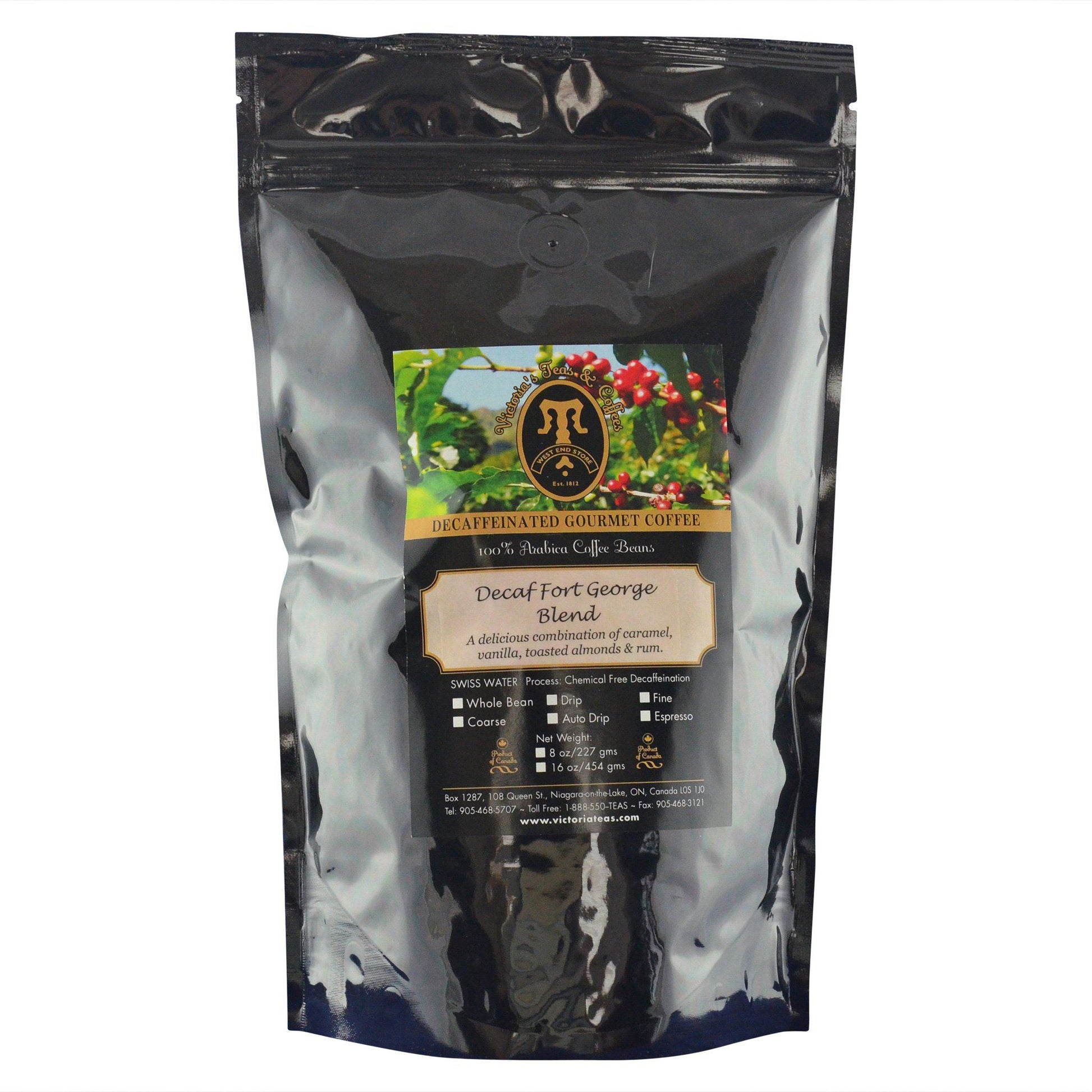 Decaf Fort George Blend Flavoured Decaf Coffee 1 lb