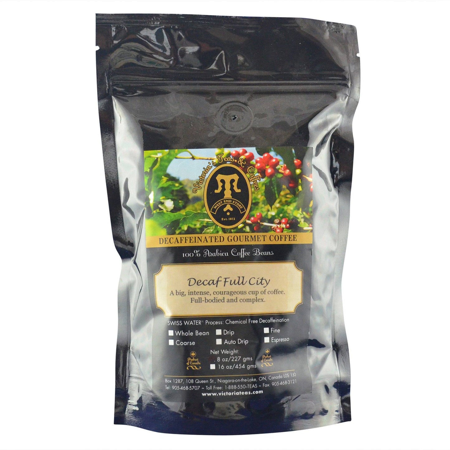 Decaf Full City Non Flavoured Decaf Coffee 1/2 lb