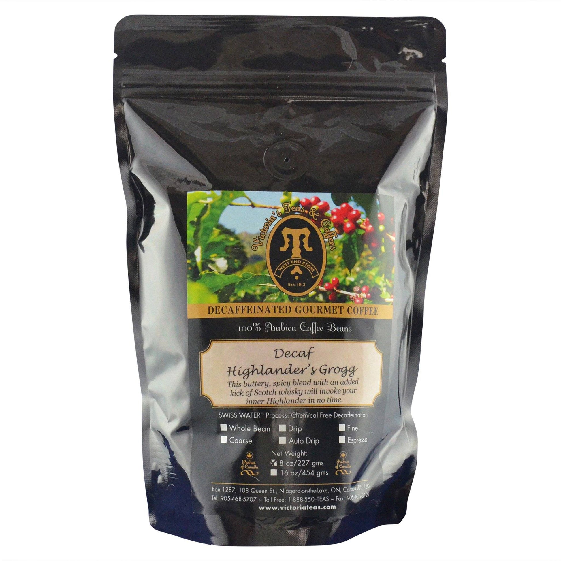 Decaf Highlanders Grogg Flavoured Decaf Coffee 1/2 lb