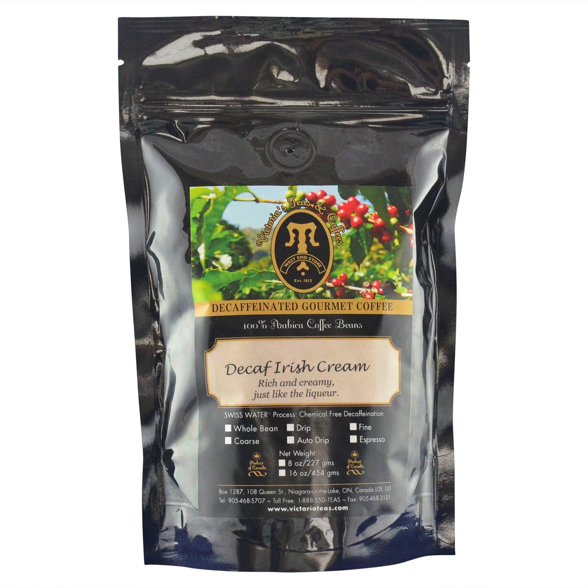Decaf Irish Cream Flavoured Decaf Coffee 1/2 lb