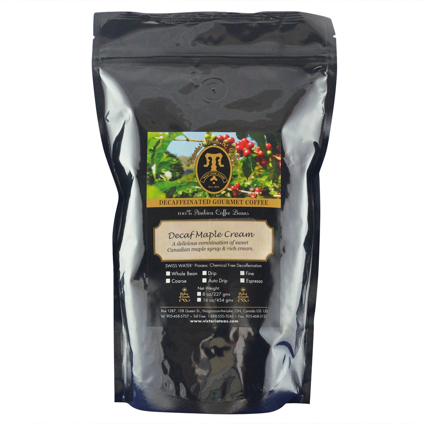 Decaf Maple Cream Flavoured Decaf Coffee 1 lb