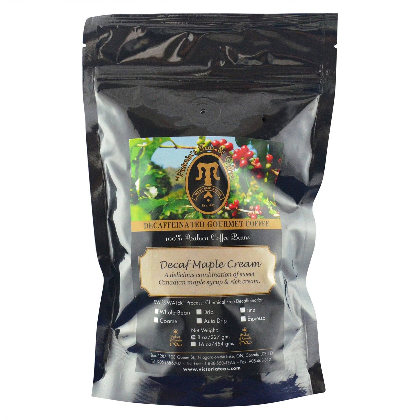 Decaf Maple Cream Flavoured Decaf Coffee 1/2 lb