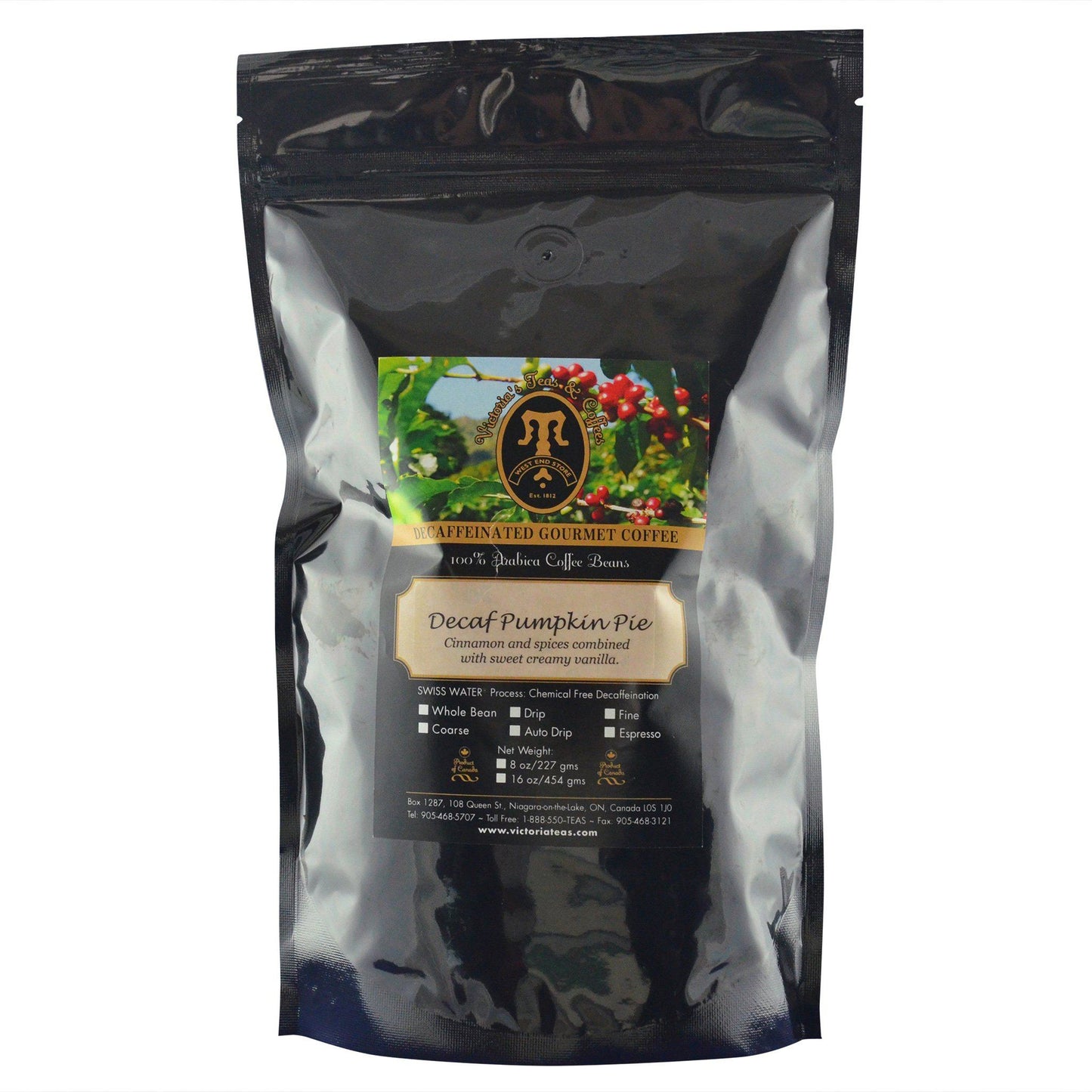 Decaf Pumpkin Pie Flavoured Decaf Coffee 1 lb