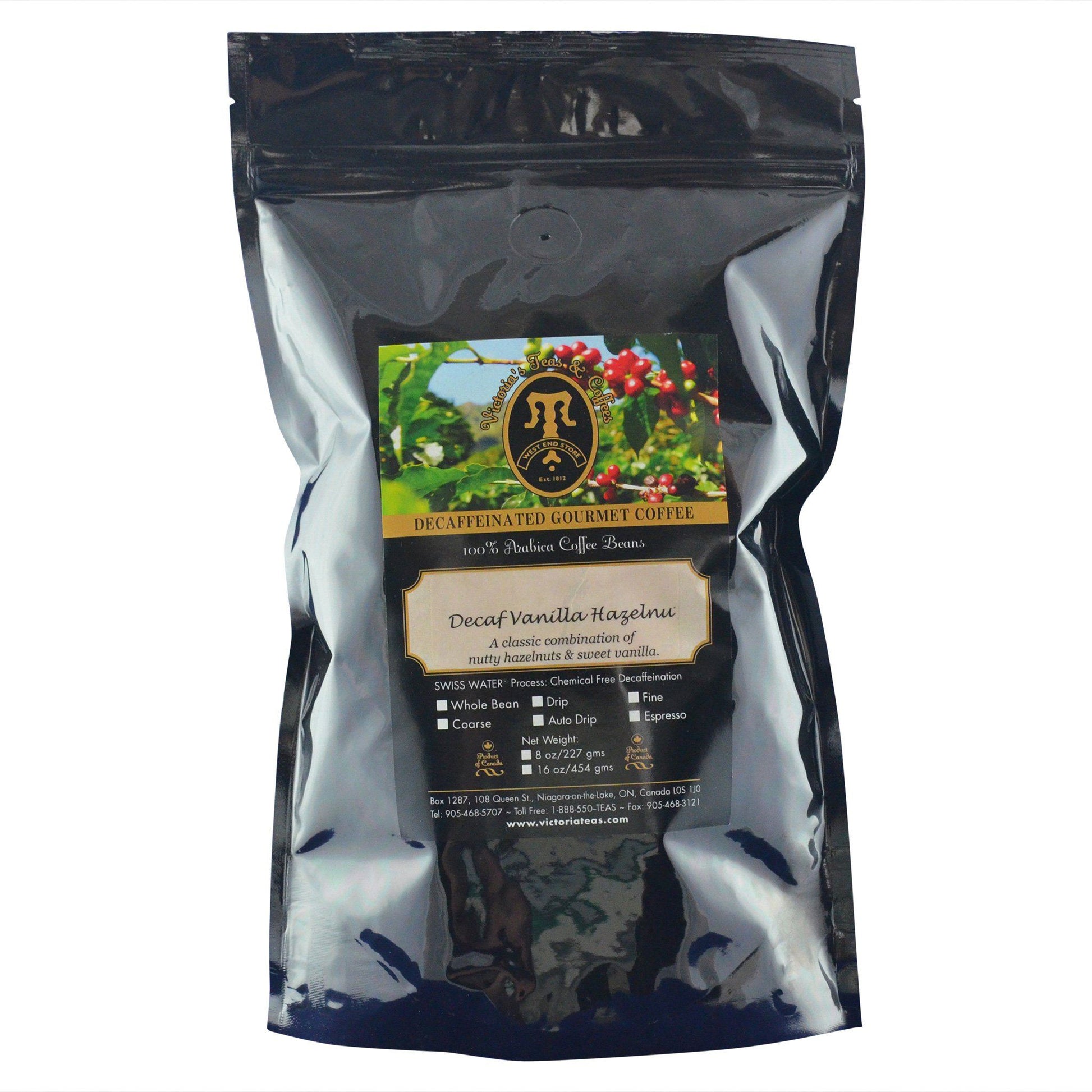 Decaf Vanilla Hazelnut Flavoured Decaf Coffee 1 lb