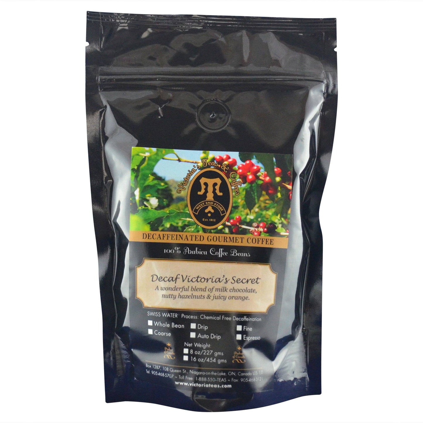 Decaf Victoria's Secret Flavoured Decaf Coffee 1/2 lb