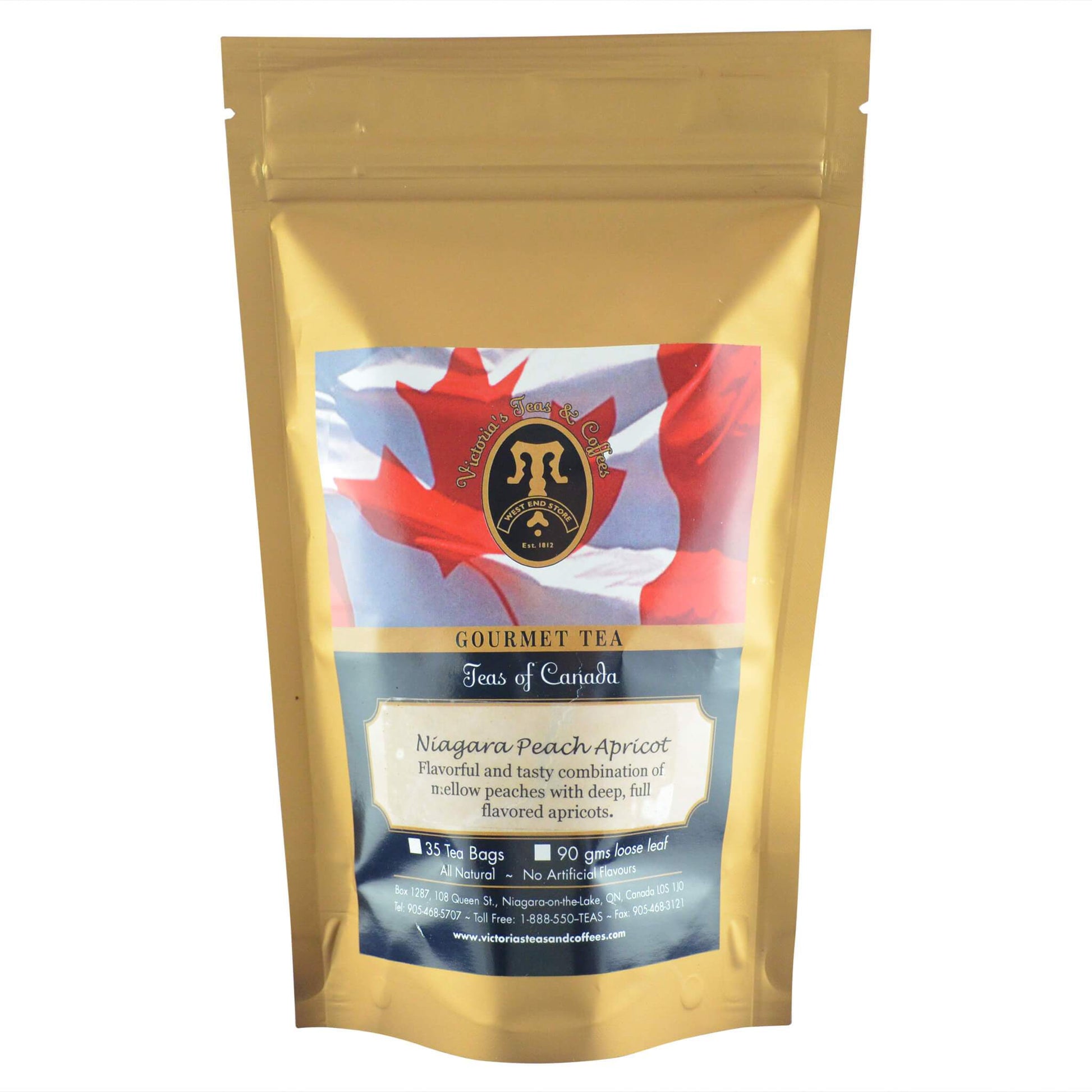 Niagara Peach Apricot Canadian Blend Tea Bags 