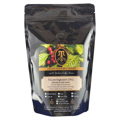 Nicaraguan SHG Organic and Fair Trade Coffee 1/2 lb