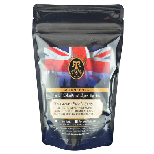 Russian Earl Grey English Loose Leaf Tea Blend 90g
