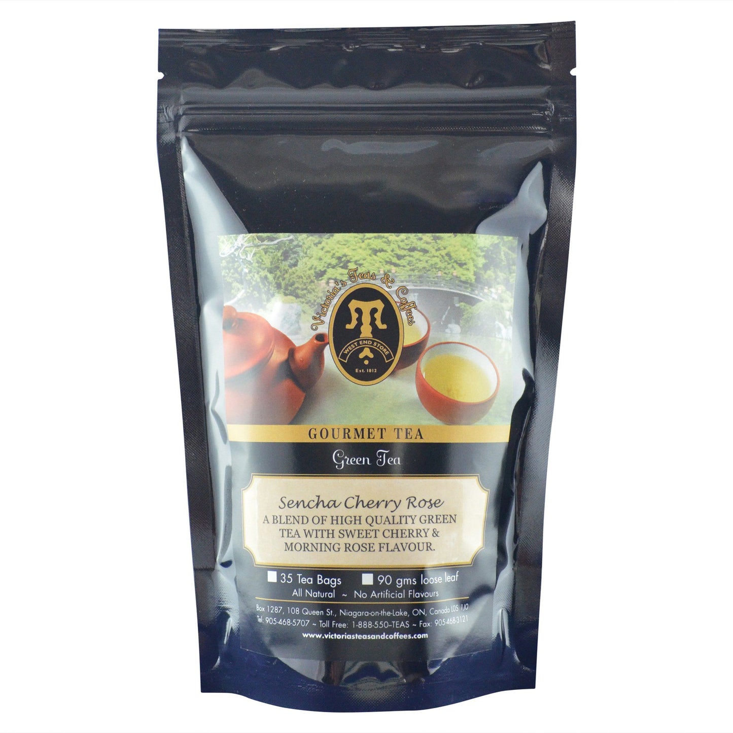 Sencha Cherry Rose Flavoured Green Loose Tea 
