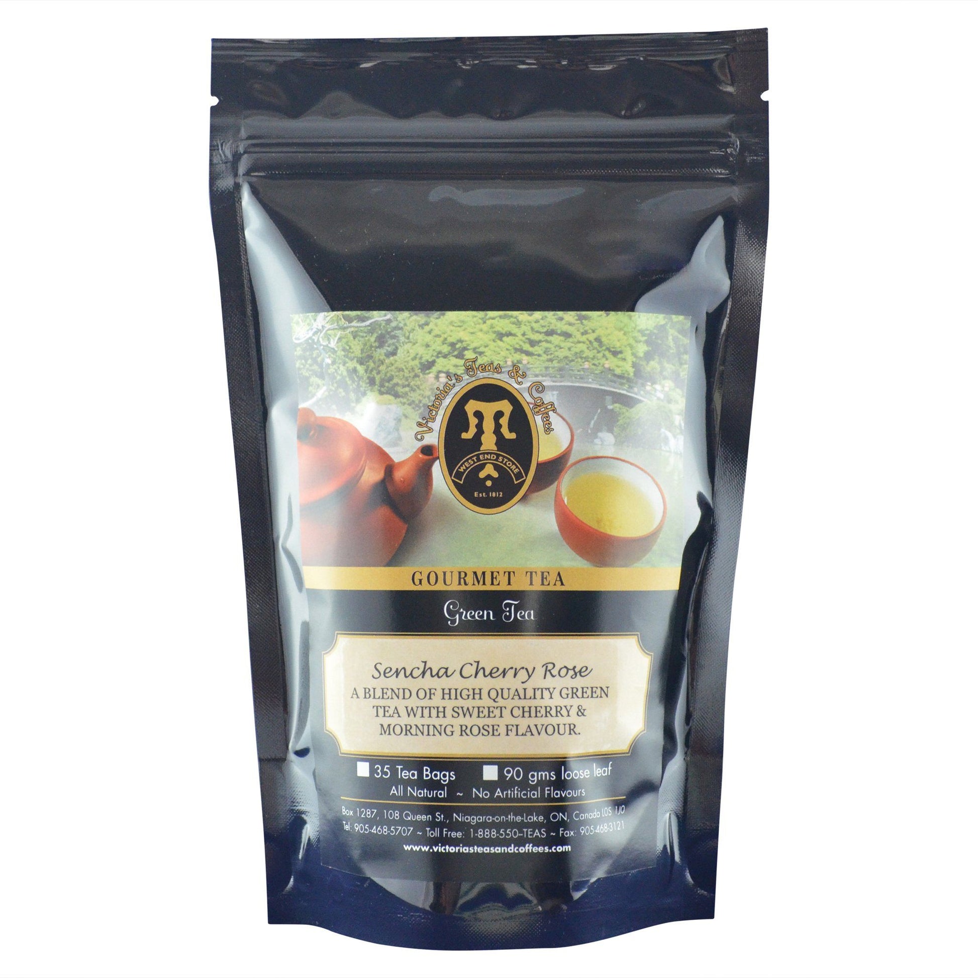 Sencha Cherry Rose Flavoured Green Loose Tea 