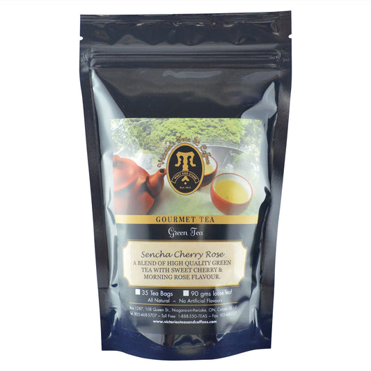 Sencha Cherry Rose Flavoured Green Loose Tea 