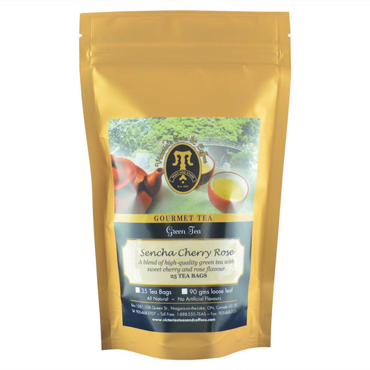 Sencha Cherry Rose Green Tea Bags 