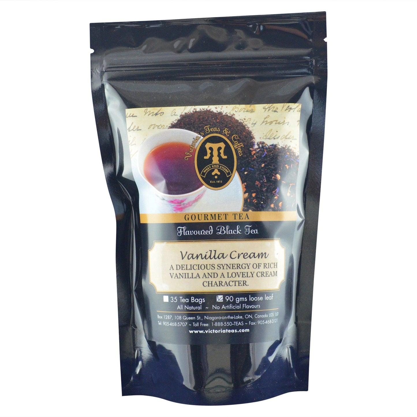 Vanilla Cream Flavoured Black Loose Leaf Tea 