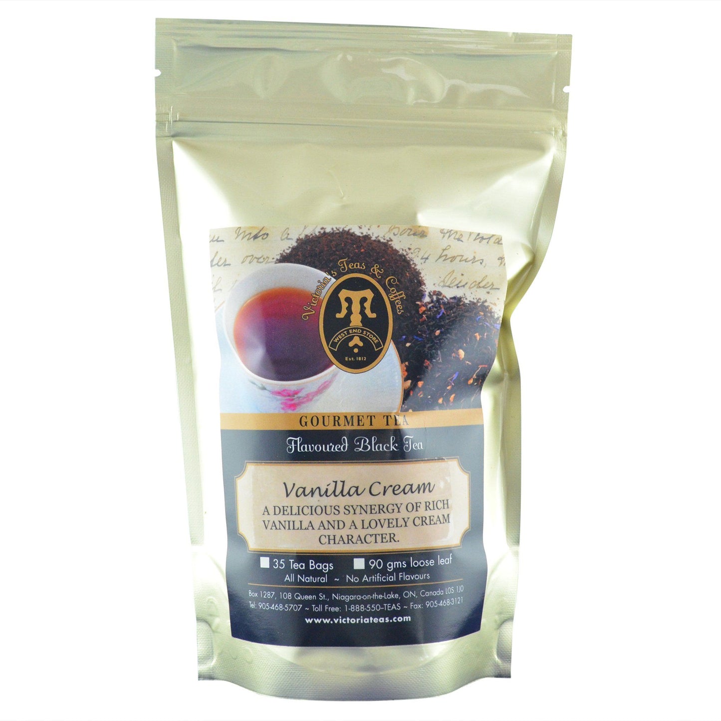 Vanilla Cream Flavoured Black Tea Bags 
