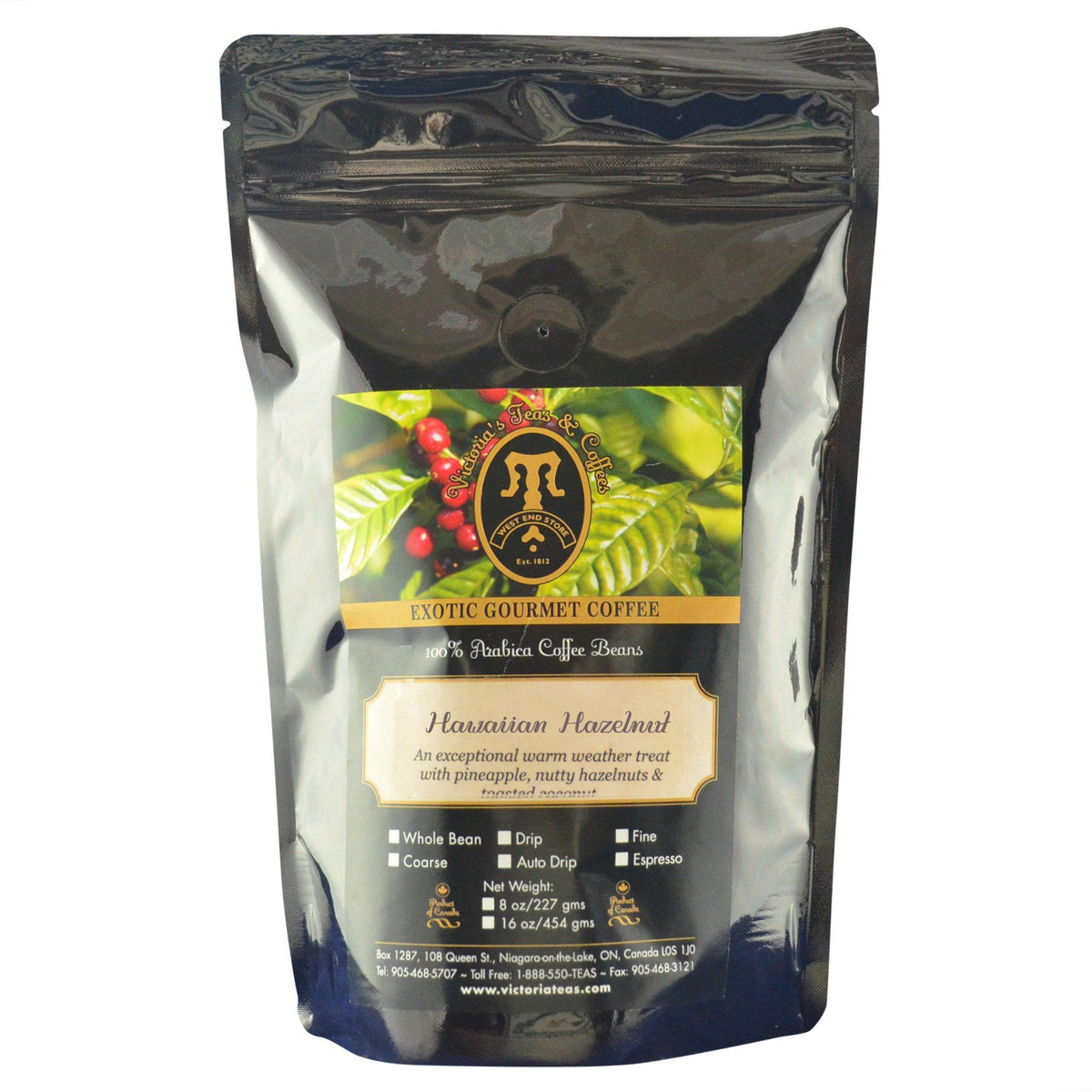 Hawaiian Hazelnut Victorias Teas And Coffees 6580